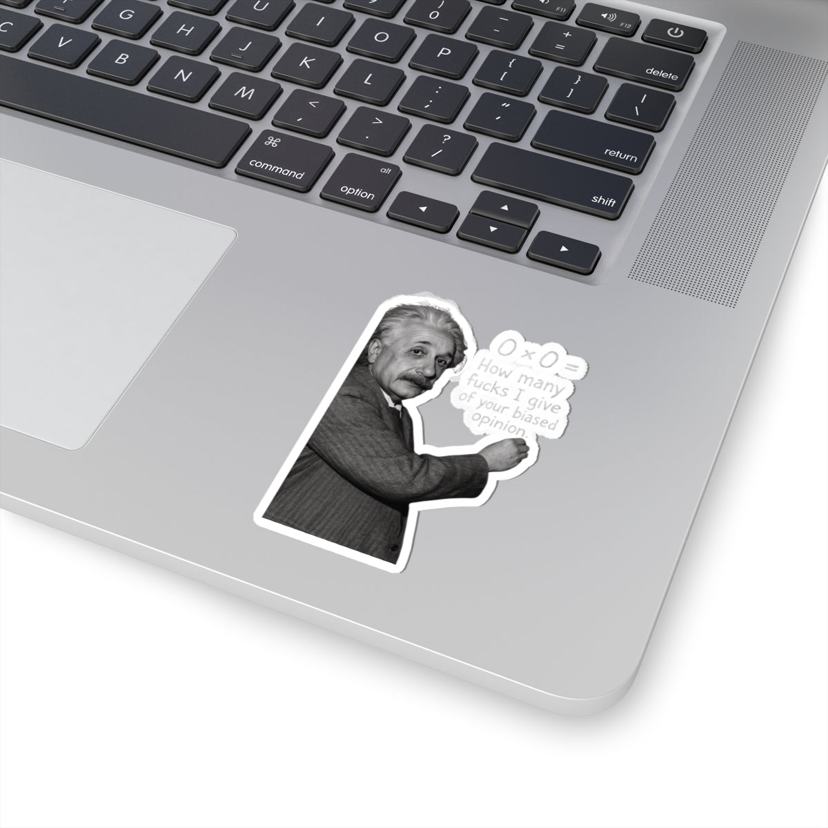 Funny Einstein Quote Kiss-Cut Stickers - How Many F*cks I Give - Great for Laptops, Journals, and Gifts
