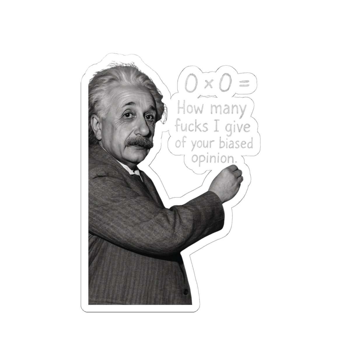 Funny Einstein Quote Kiss-Cut Stickers - How Many F*cks I Give - Great for Laptops, Journals, and Gifts