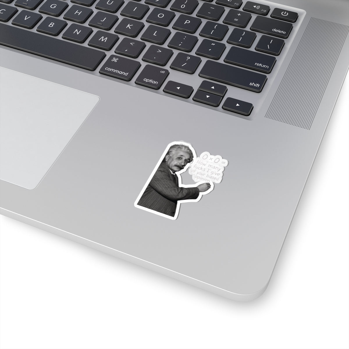 Funny Einstein Quote Kiss-Cut Stickers - How Many F*cks I Give - Great for Laptops, Journals, and Gifts