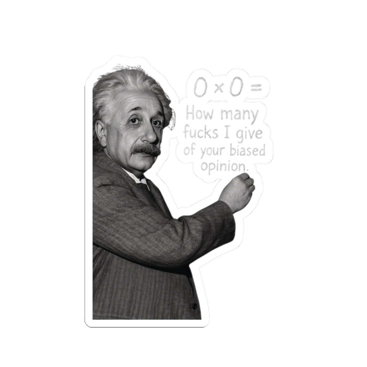 Funny Einstein Quote Kiss-Cut Stickers - How Many F*cks I Give - Great for Laptops, Journals, and Gifts