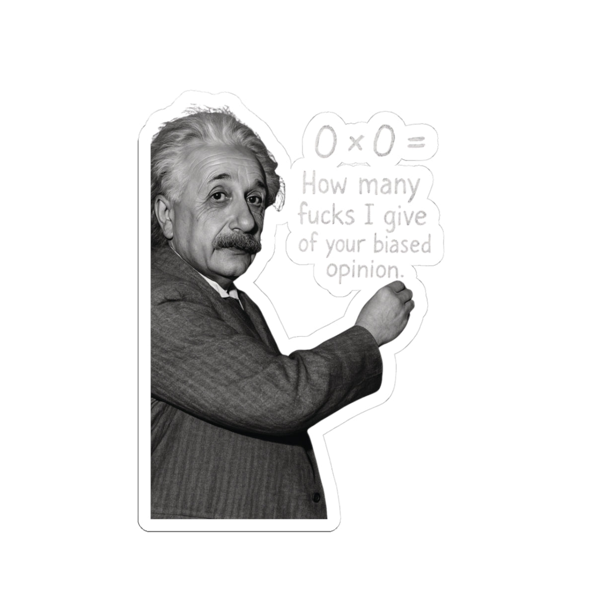 Funny Einstein Quote Kiss-Cut Stickers - How Many F*cks I Give - Great for Laptops, Journals, and Gifts