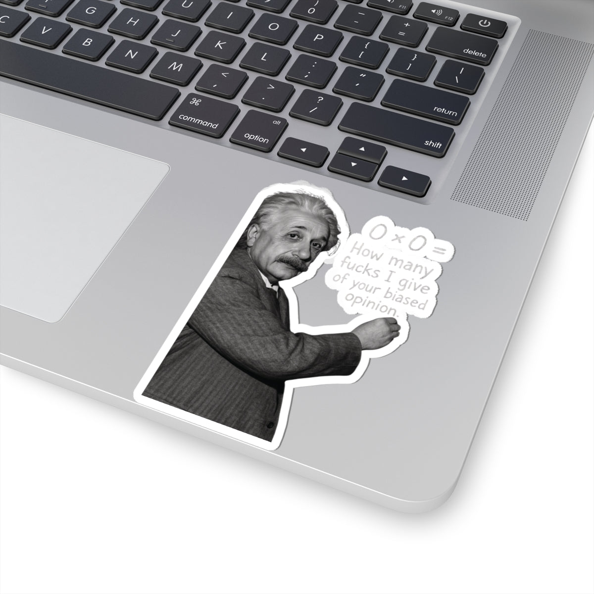 Funny Einstein Quote Kiss-Cut Stickers - How Many F*cks I Give - Great for Laptops, Journals, and Gifts